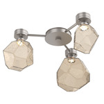 Gem Hub & Spoke Ceiling Semi Flush Light - Beige Silver / Bronze