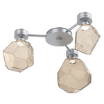 Gem Hub & Spoke Ceiling Semi Flush Light - Classic Silver / Bronze