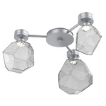 Gem Hub & Spoke Ceiling Semi Flush Light - Classic Silver / Smoke