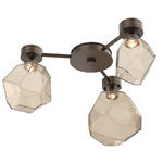 Gem Hub & Spoke Ceiling Semi Flush Light - Flat Bronze / Bronze