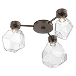 Gem Hub & Spoke Ceiling Semi Flush Light - Flat Bronze / Clear