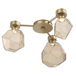 Gem Hub & Spoke Ceiling Semi Flush Light - Gilded Brass / Bronze