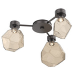 Gem Hub & Spoke Ceiling Semi Flush Light - Graphite / Bronze
