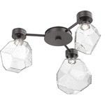 Gem Hub & Spoke Ceiling Semi Flush Light - Graphite / Clear
