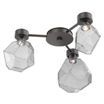 Gem Hub & Spoke Ceiling Semi Flush Light - Graphite / Smoke