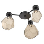 Gem Hub & Spoke Ceiling Semi Flush Light - Matte Black / Bronze