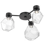 Gem Hub & Spoke Ceiling Semi Flush Light - Matte Black / Clear
