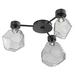 Gem Hub & Spoke Ceiling Semi Flush Light - Matte Black / Smoke