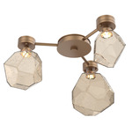 Gem Hub & Spoke Ceiling Semi Flush Light - Novel Brass / Bronze
