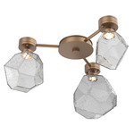 Gem Hub & Spoke Ceiling Semi Flush Light - Novel Brass / Smoke