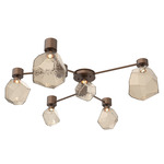 Gem Hub & Spoke Ceiling Semi Flush Light - Burnished Bronze / Bronze