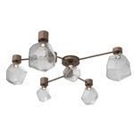 Gem Hub & Spoke Ceiling Semi Flush Light - Burnished Bronze / Smoke