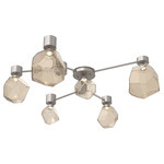 Gem Hub & Spoke Ceiling Semi Flush Light - Beige Silver / Bronze