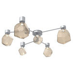 Gem Hub & Spoke Ceiling Semi Flush Light - Classic Silver / Bronze