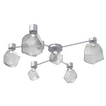 Gem Hub & Spoke Ceiling Semi Flush Light - Classic Silver / Smoke