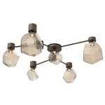 Gem Hub & Spoke Ceiling Semi Flush Light - Flat Bronze / Bronze
