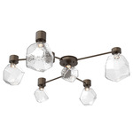 Gem Hub & Spoke Ceiling Semi Flush Light - Flat Bronze / Clear