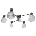 Gem Hub & Spoke Ceiling Semi Flush Light - Flat Bronze / Smoke