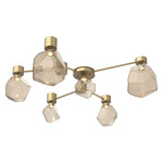 Gem Hub & Spoke Ceiling Semi Flush Light - Gilded Brass / Bronze