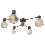 Gem Hub & Spoke Ceiling Semi Flush Light - Graphite / Bronze