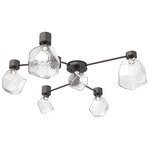 Gem Hub & Spoke Ceiling Semi Flush Light - Graphite / Clear