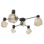 Gem Hub & Spoke Ceiling Semi Flush Light - Matte Black / Bronze