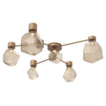 Gem Hub & Spoke Ceiling Semi Flush Light - Novel Brass / Bronze