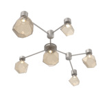 Gem Hub & Spoke Linear Ceiling Semi Flush Light - Beige Silver / Bronze