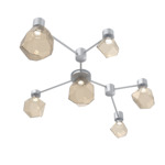 Gem Hub & Spoke Linear Ceiling Semi Flush Light - Classic Silver / Bronze
