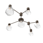 Gem Hub & Spoke Linear Ceiling Semi Flush Light - Flat Bronze / Clear
