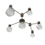 Gem Hub & Spoke Linear Ceiling Semi Flush Light - Flat Bronze / Smoke