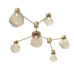 Gem Hub & Spoke Linear Ceiling Semi Flush Light - Gilded Brass / Bronze