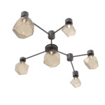 Gem Hub & Spoke Linear Ceiling Semi Flush Light - Graphite / Bronze