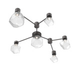 Gem Hub & Spoke Linear Ceiling Semi Flush Light - Graphite / Clear
