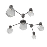 Gem Hub & Spoke Linear Ceiling Semi Flush Light - Graphite / Smoke