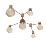 Gem Hub & Spoke Linear Ceiling Semi Flush Light - Novel Brass / Bronze