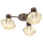 Mesa Hub & Spoke Ceiling Flush / Wall Sconce - Burnished Bronze / Mesa Amber