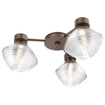 Mesa Hub & Spoke Ceiling Flush / Wall Sconce - Burnished Bronze / Mesa Clear