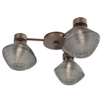 Mesa Hub & Spoke Ceiling Flush / Wall Sconce - Burnished Bronze / Mesa Smoke