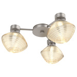 Mesa Hub & Spoke Ceiling Flush / Wall Sconce - Beige Silver / Mesa Amber