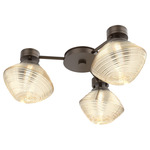 Mesa Hub & Spoke Ceiling Flush / Wall Sconce - Flat Bronze / Mesa Amber