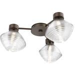Mesa Hub & Spoke Ceiling Flush / Wall Sconce - Flat Bronze / Mesa Clear