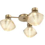 Mesa Hub & Spoke Ceiling Flush / Wall Sconce - Gilded Brass / Mesa Amber