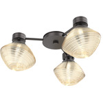 Mesa Hub & Spoke Ceiling Flush / Wall Sconce - Graphite / Mesa Amber