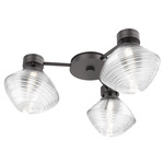 Mesa Hub & Spoke Ceiling Flush / Wall Sconce - Graphite / Mesa Clear