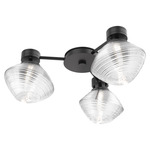 Mesa Hub & Spoke Ceiling Flush / Wall Sconce - Matte Black / Mesa Clear