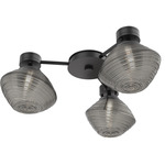Mesa Hub & Spoke Ceiling Flush / Wall Sconce - Matte Black / Mesa Smoke
