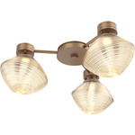 Mesa Hub & Spoke Ceiling Flush / Wall Sconce - Novel Brass / Mesa Amber