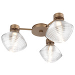 Mesa Hub & Spoke Ceiling Flush / Wall Sconce - Novel Brass / Mesa Clear