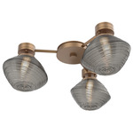 Mesa Hub & Spoke Ceiling Flush / Wall Sconce - Novel Brass / Mesa Smoke